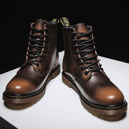 Men's Thic Sole Lace Up Vegan Leather Boots | Ideal for Winter