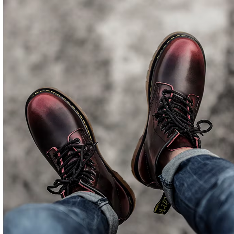 Men's Thic Sole Lace Up Vegan Leather Boots | Ideal for Winter