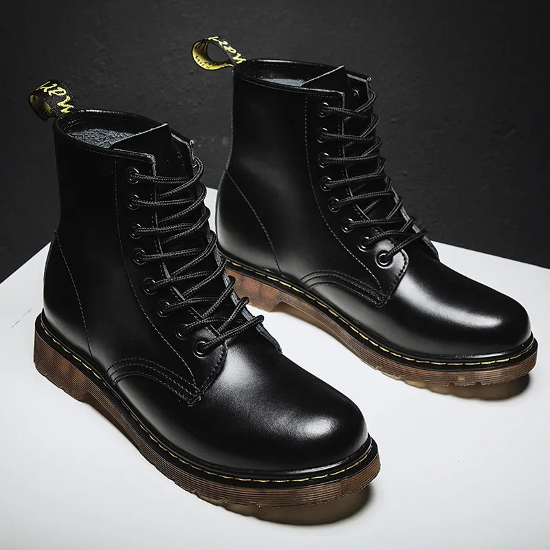 Men's Thic Sole Lace Up Vegan Leather Boots | Ideal for Winter