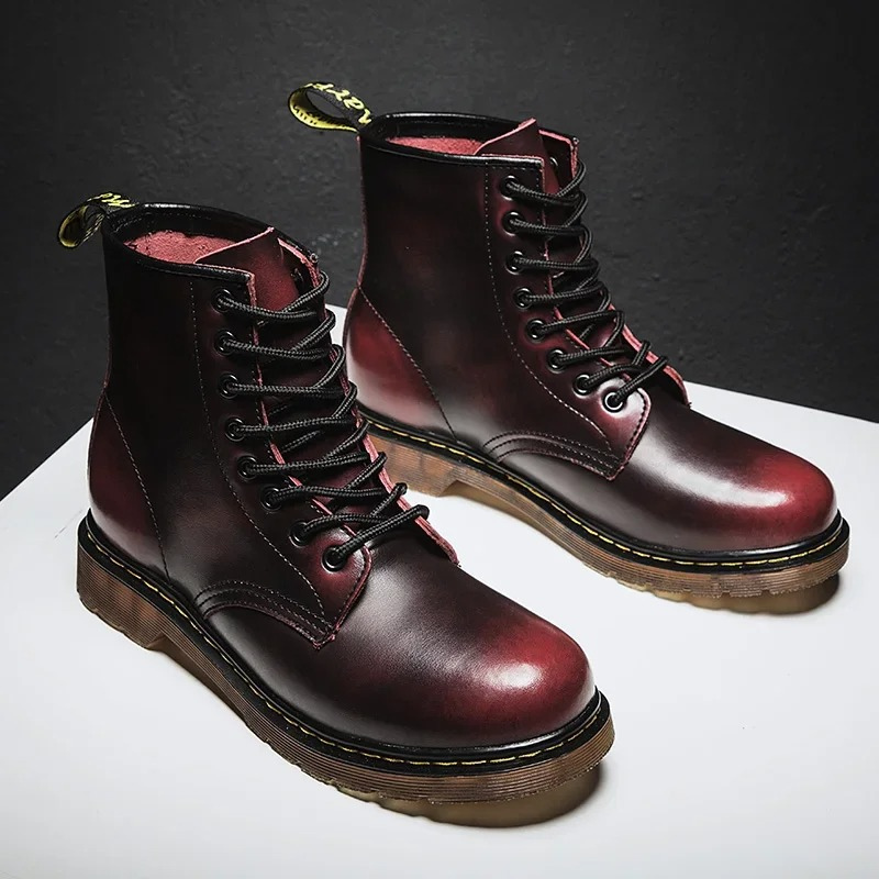 Men's Thic Sole Lace Up Vegan Leather Boots | Ideal for Winter