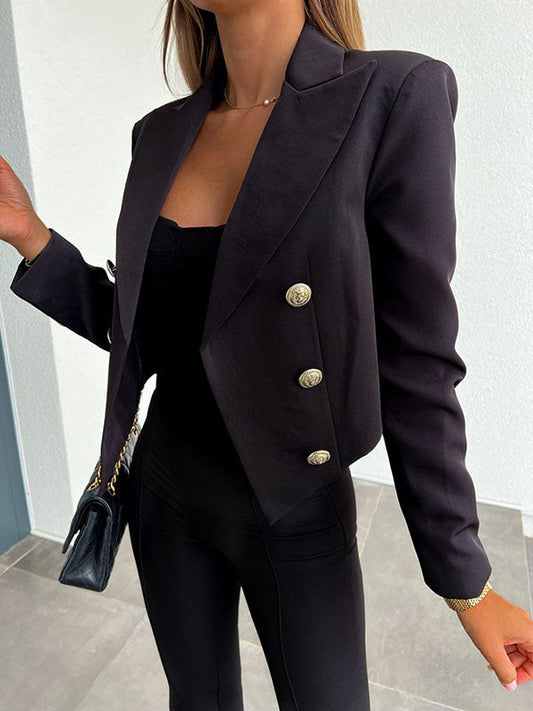 Women's Stylish Cropped Blazer with Buttons | Perfect for Casual Days