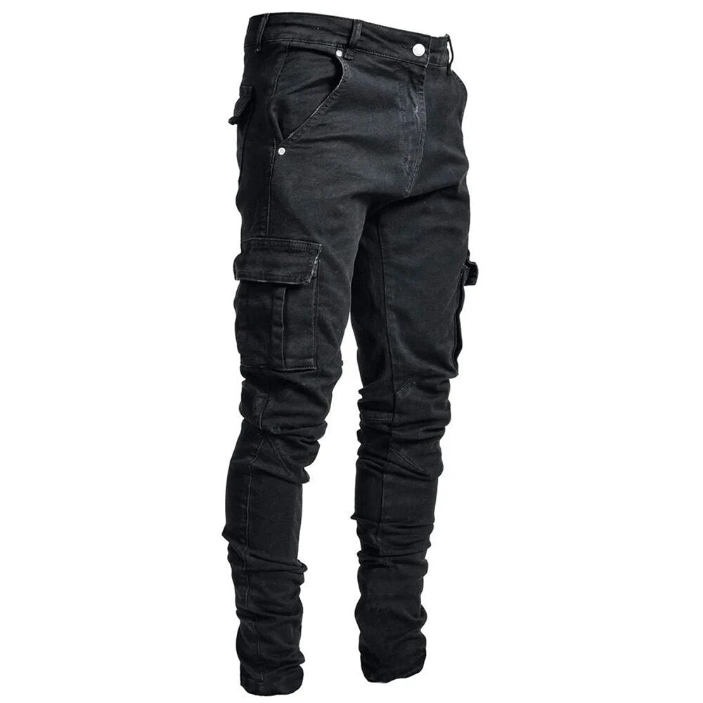 Men's Durable Multi-Pocket Denim Cargo Pants | Perfect for Ourdoor Activities